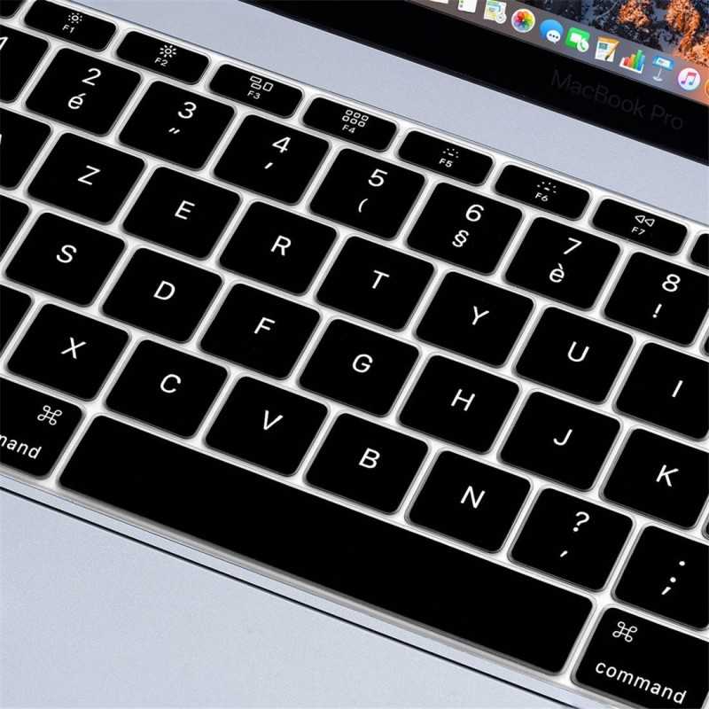 Protection clavier Noir Azerty macbook pro 13 A1708 sans touchbar